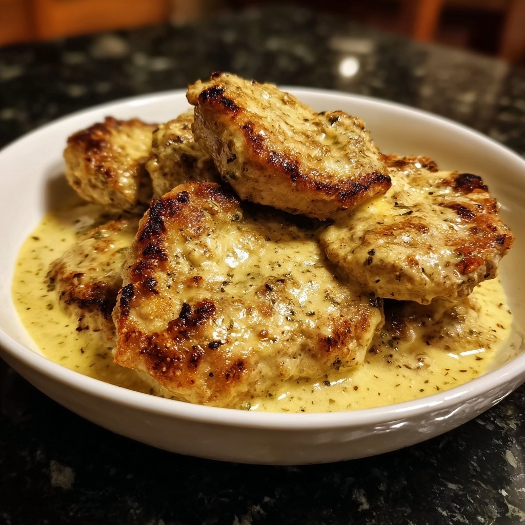 Kalbsmedaillons mit Zitronen-Parmesan-Sauce
