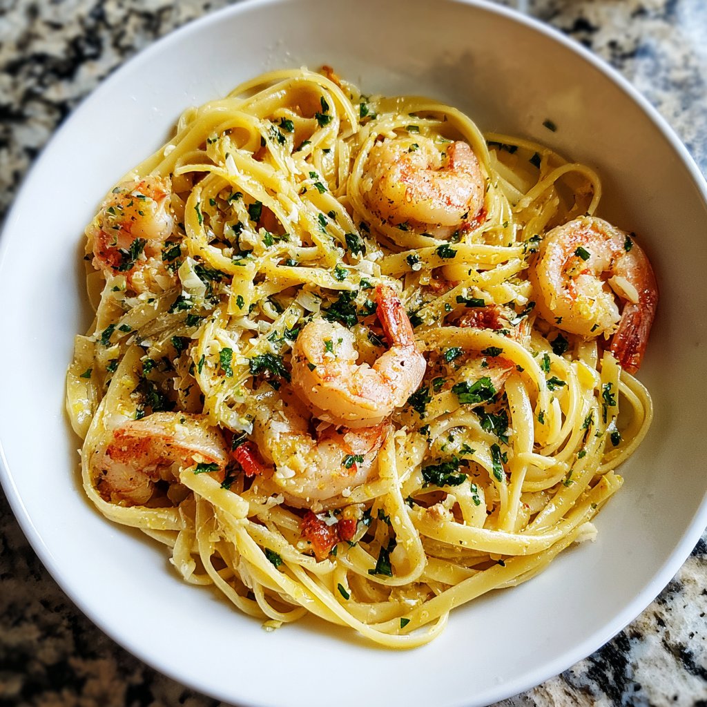 Pasta mit Garnelen und Zitronenbutter