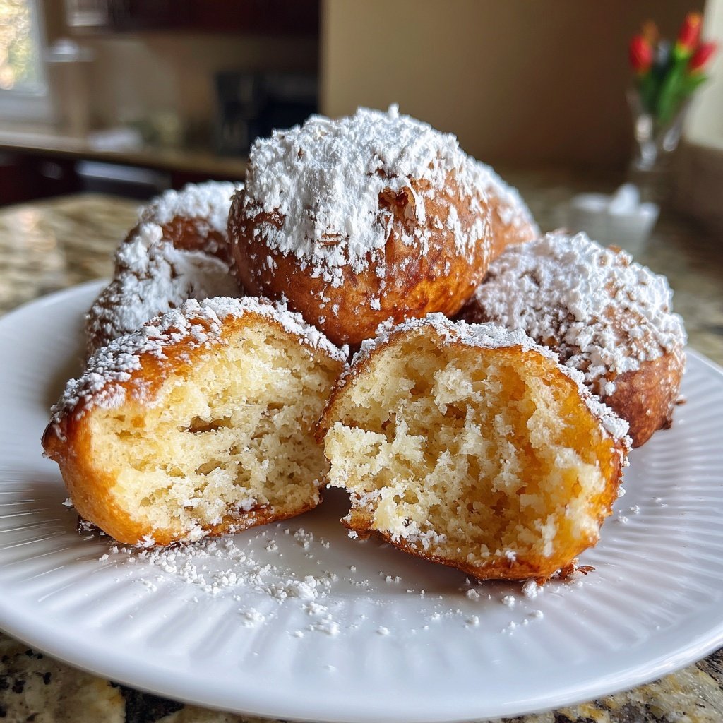 Quarkbällchen mit Vanille und Puderzucker